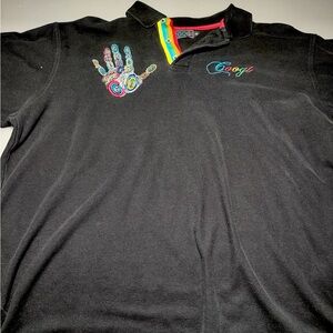 Vintage Coogi Polo Shirt 2XL Black Solid Embroidered